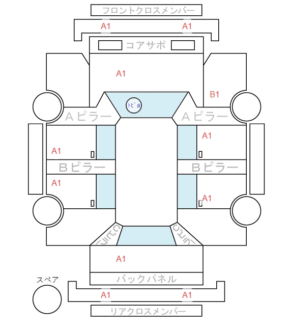 Body condition diagram (damage marks, Japanese labels)