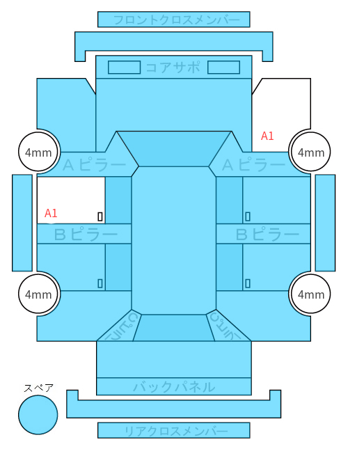 Body condition diagram (damage marks, Japanese labels)