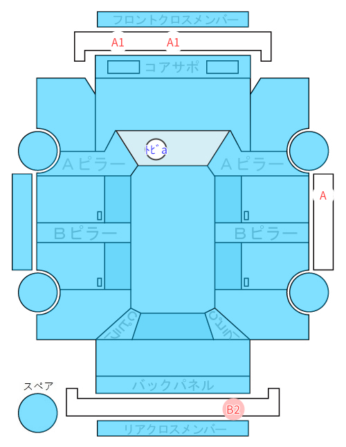 Body condition diagram (damage marks, Japanese labels)