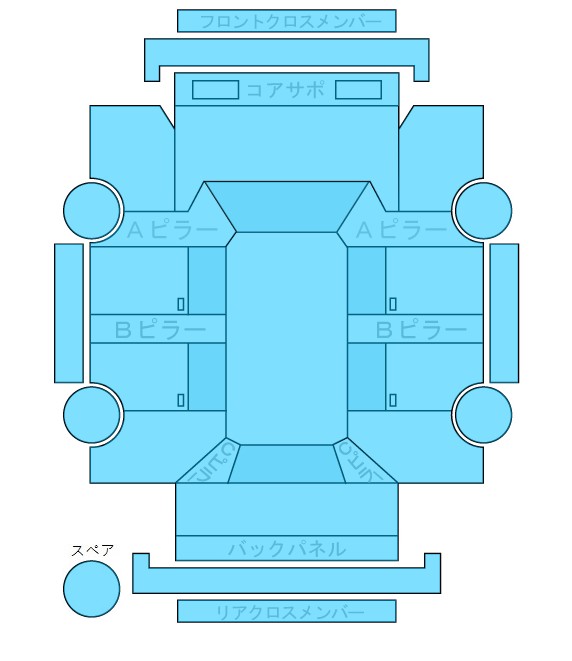 Body condition diagram (damage marks, Japanese labels)