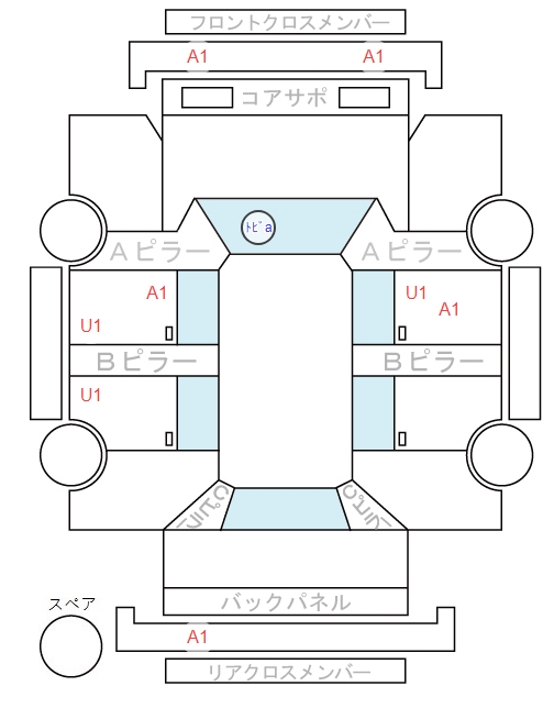 Body condition diagram (damage marks, Japanese labels)
