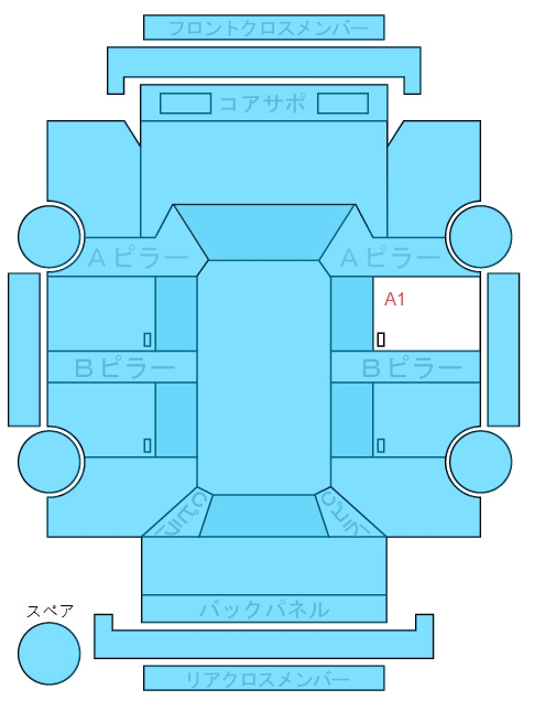 Body condition diagram (damage marks, Japanese labels)