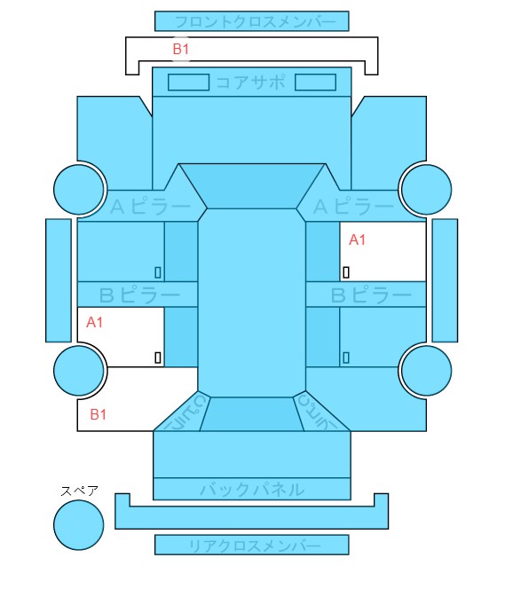 Body condition diagram (damage marks, Japanese labels)