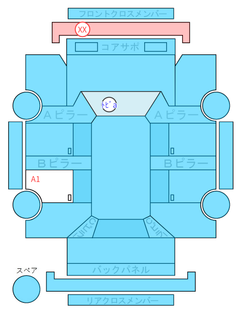 Body condition diagram (damage marks, Japanese labels)