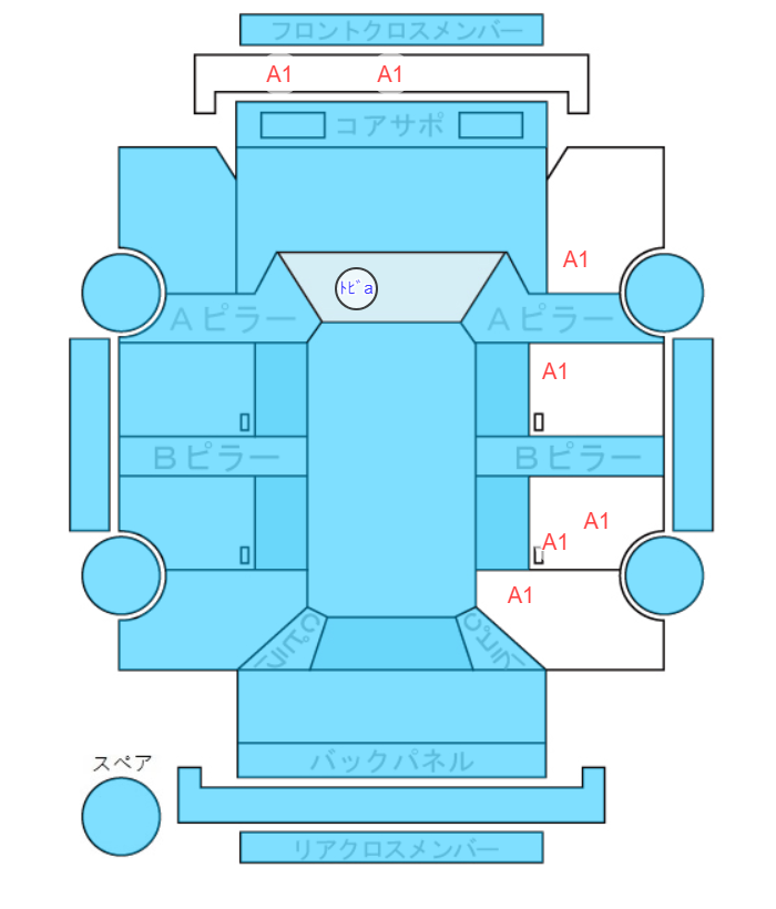 Body condition diagram (damage marks, Japanese labels)