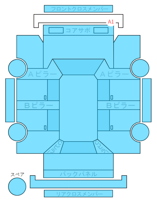 Body condition diagram (damage marks, Japanese labels)