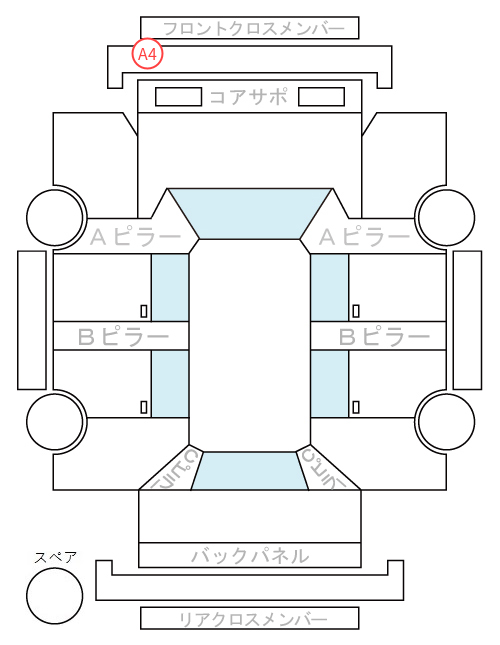 Body condition diagram (damage marks, Japanese labels)