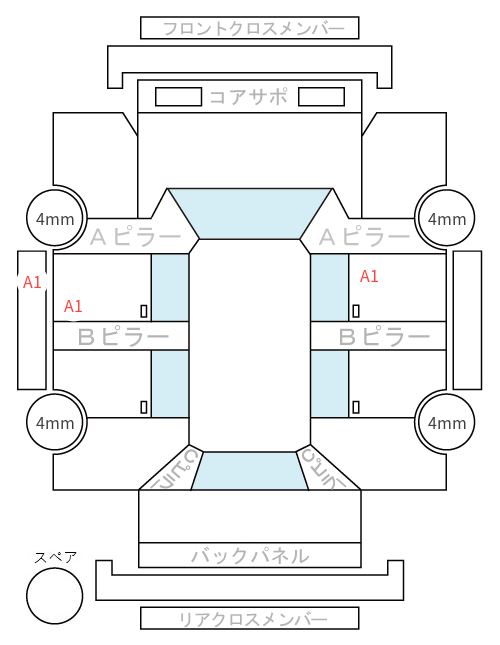 Body condition diagram (damage marks, Japanese labels)