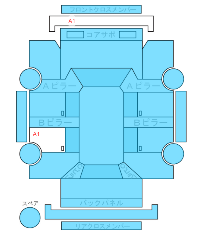 Body condition diagram (damage marks, Japanese labels)