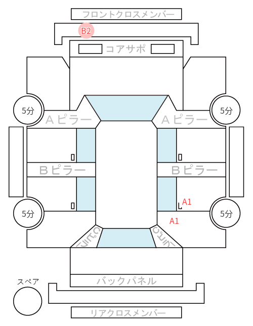 Body condition diagram (damage marks, Japanese labels)