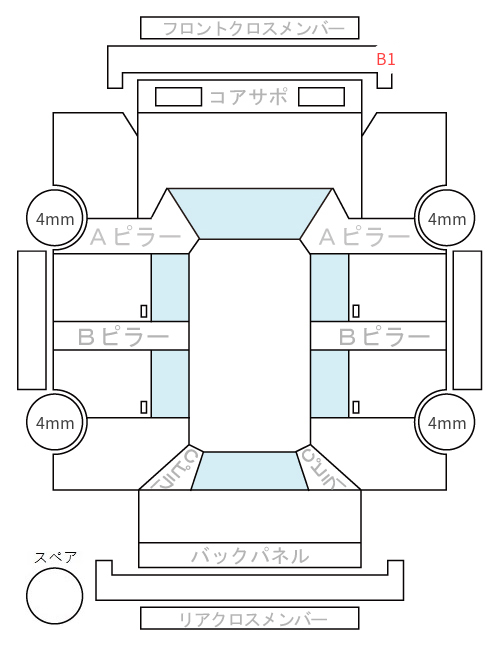 Body condition diagram (damage marks, Japanese labels)