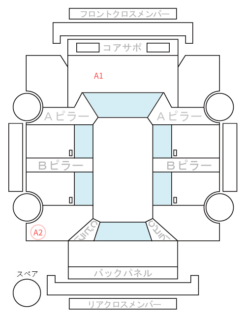 Body condition diagram (damage marks, Japanese labels)