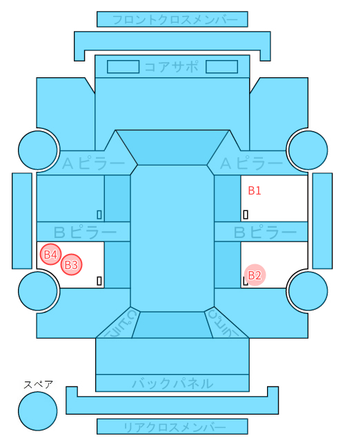 Body condition diagram (damage marks, Japanese labels)