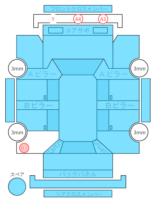 Body condition diagram (damage marks, Japanese labels)