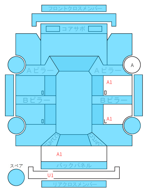 Body condition diagram (damage marks, Japanese labels)