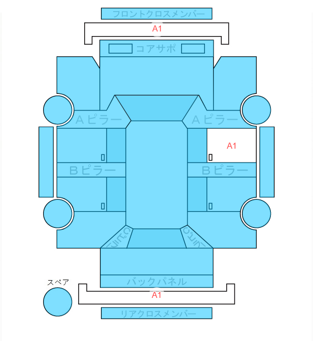 Body condition diagram (damage marks, Japanese labels)