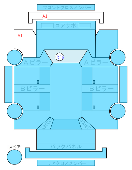 Body condition diagram (damage marks, Japanese labels)