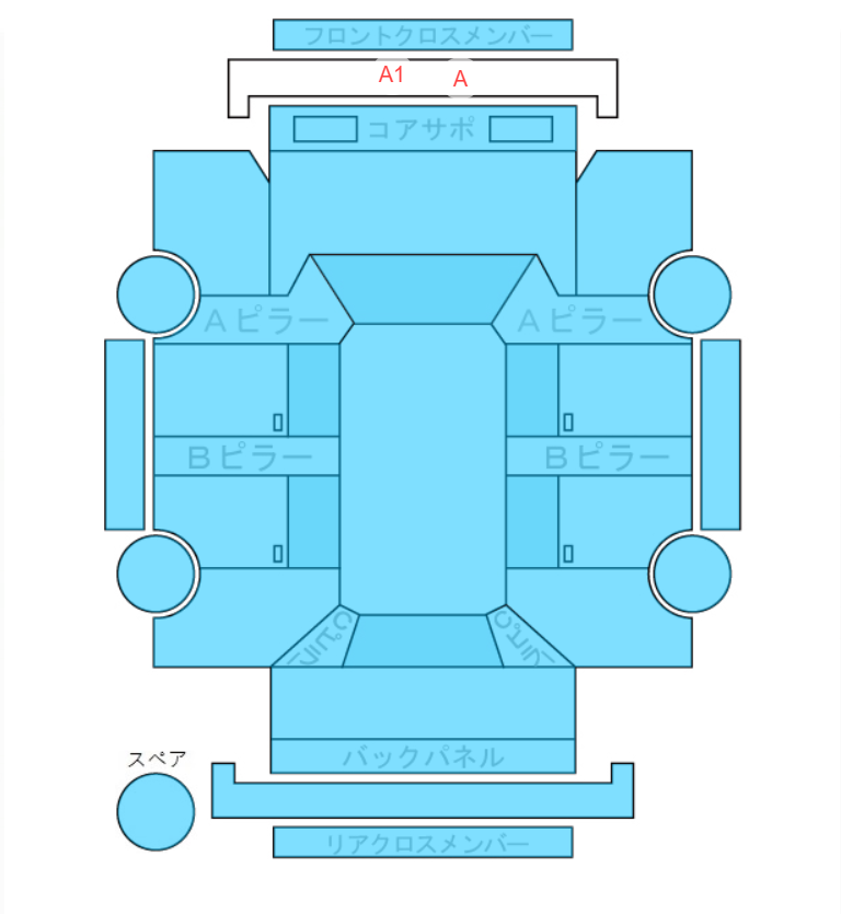 Body condition diagram (damage marks, Japanese labels)