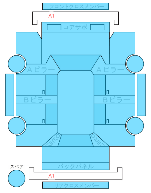 Body condition diagram (damage marks, Japanese labels)