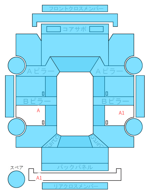 Body condition diagram (damage marks, Japanese labels)