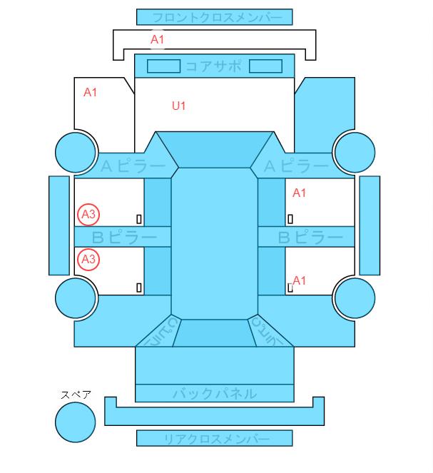 Body condition diagram (damage marks, Japanese labels)