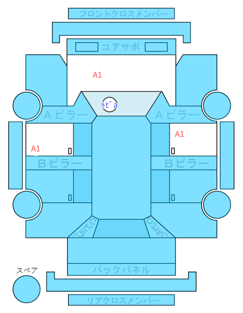 Body condition diagram (damage marks, Japanese labels)