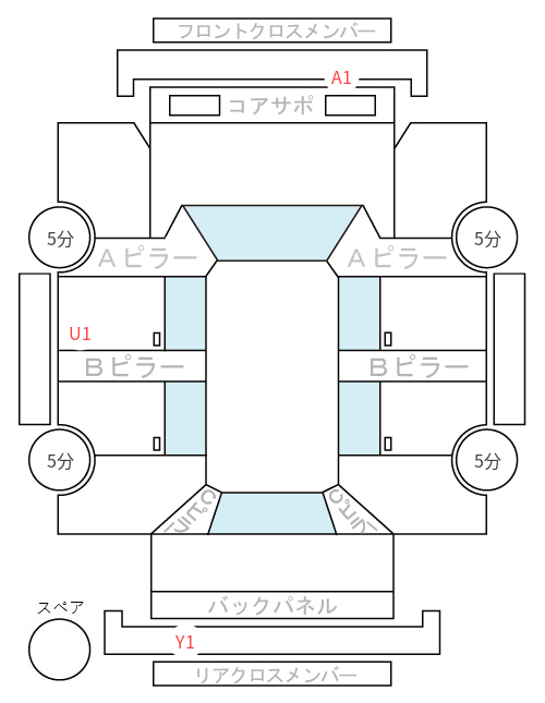 Body condition diagram (damage marks, Japanese labels)