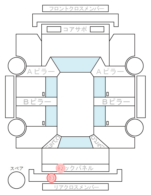 Body condition diagram (damage marks, Japanese labels)