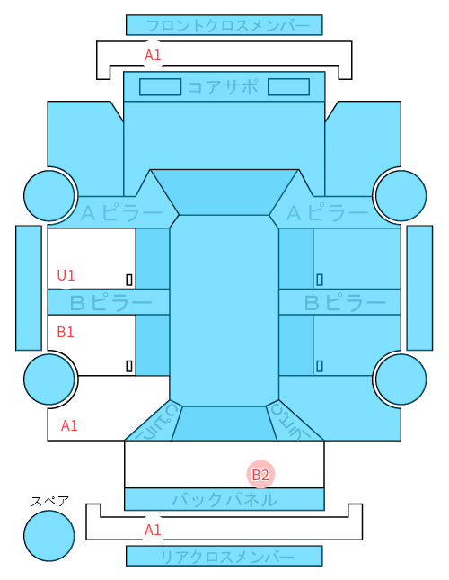 Body condition diagram (damage marks, Japanese labels)
