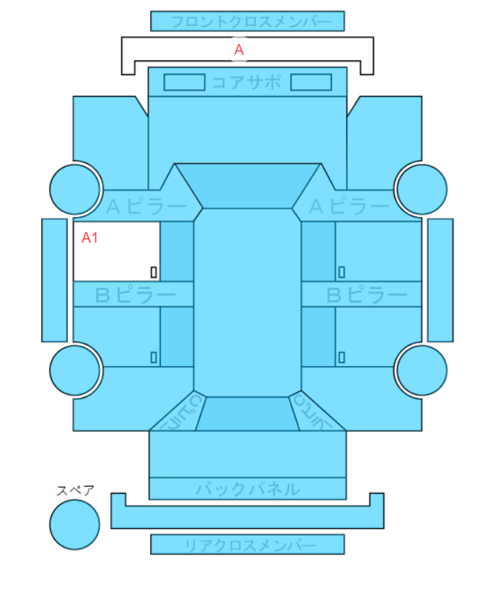 Body condition diagram (damage marks, Japanese labels)
