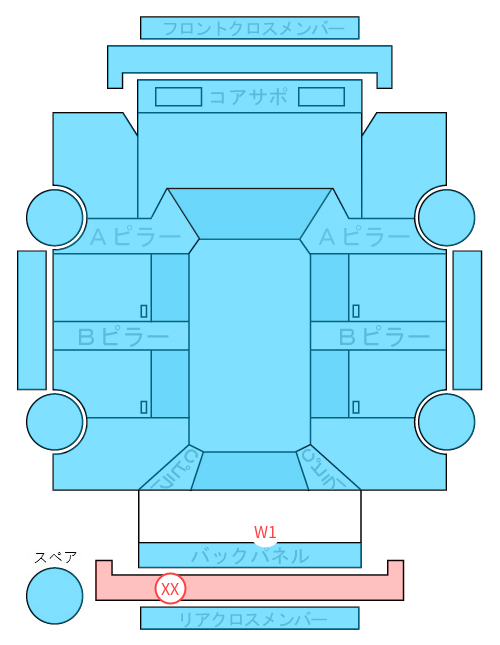 Body condition diagram (damage marks, Japanese labels)