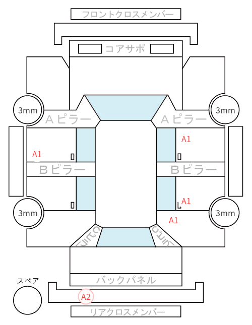 Body condition diagram (damage marks, Japanese labels)