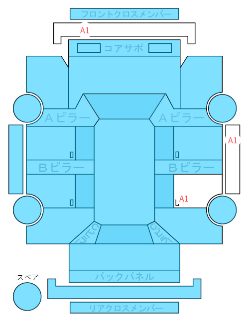 Body condition diagram (damage marks, Japanese labels)