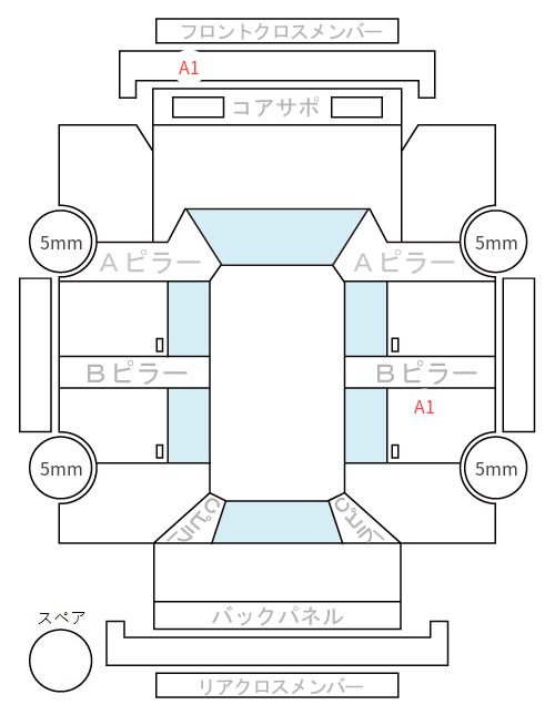 Body condition diagram (damage marks, Japanese labels)