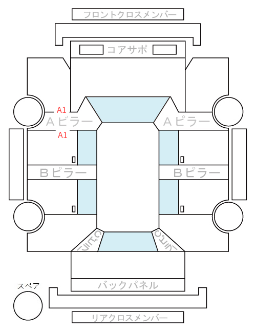 Body condition diagram (damage marks, Japanese labels)