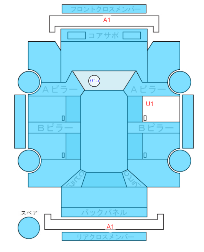 Body condition diagram (damage marks, Japanese labels)