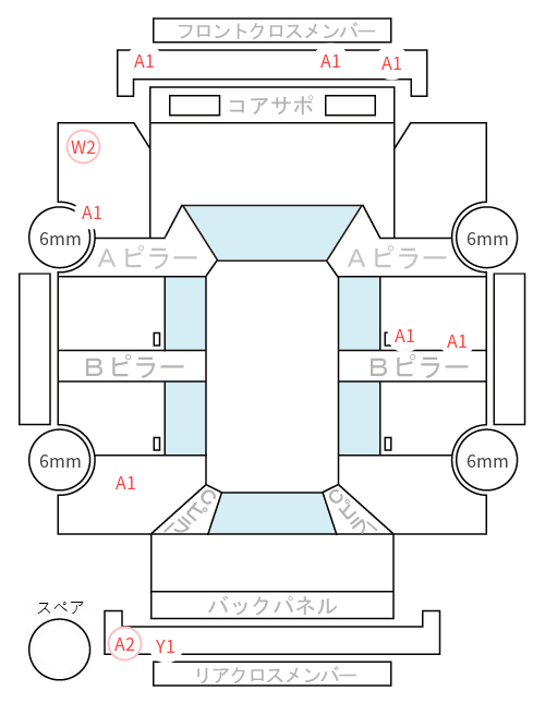 Body condition diagram (damage marks, Japanese labels)