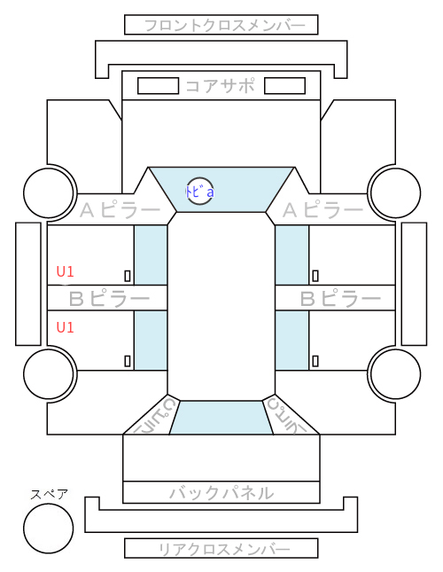 Body condition diagram (damage marks, Japanese labels)