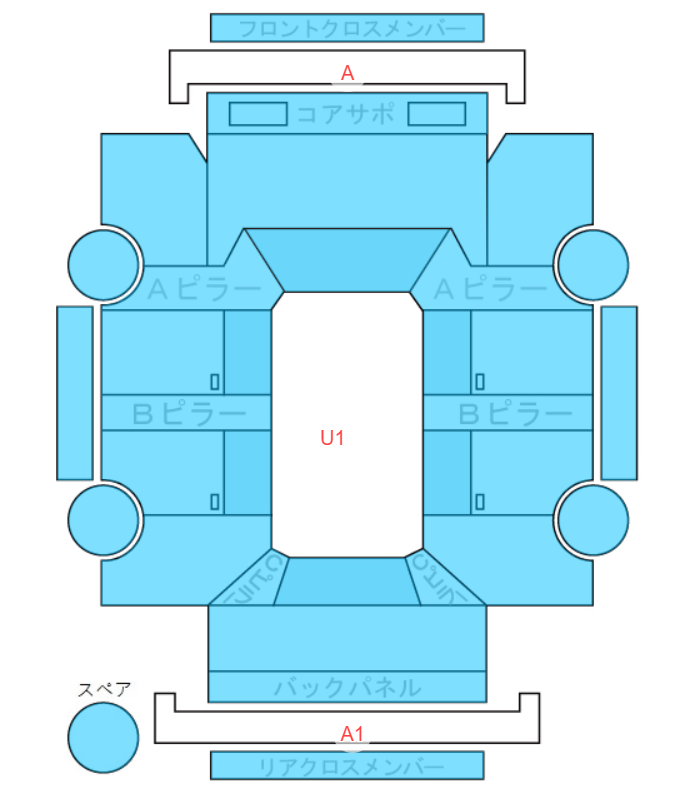 Body condition diagram (damage marks, Japanese labels)