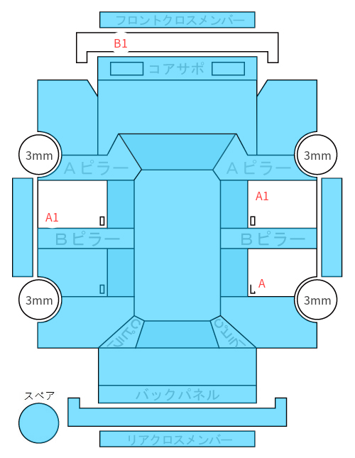 Body condition diagram (damage marks, Japanese labels)