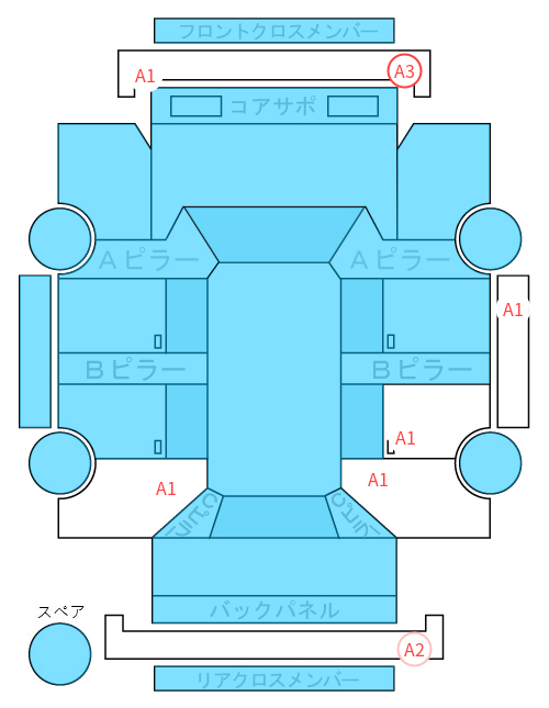 Body condition diagram (damage marks, Japanese labels)