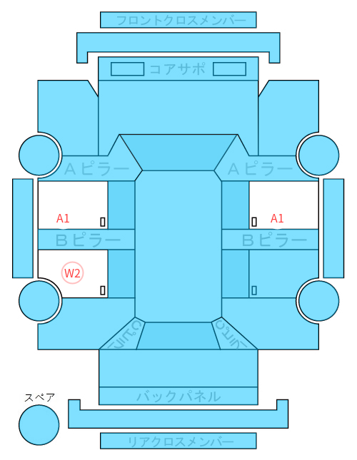 Body condition diagram (damage marks, Japanese labels)