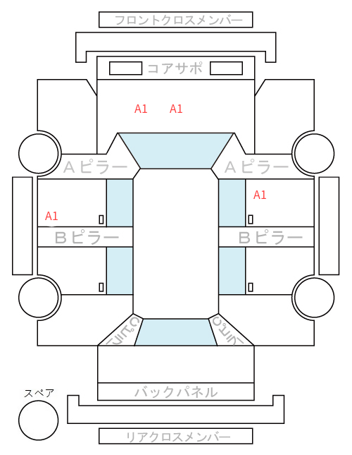 Body condition diagram (damage marks, Japanese labels)