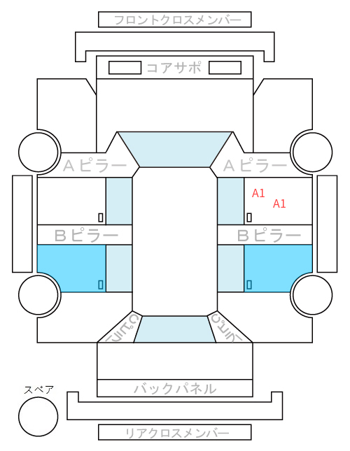 Body condition diagram (damage marks, Japanese labels)