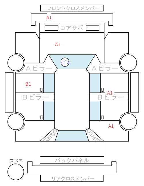 Body condition diagram (damage marks, Japanese labels)