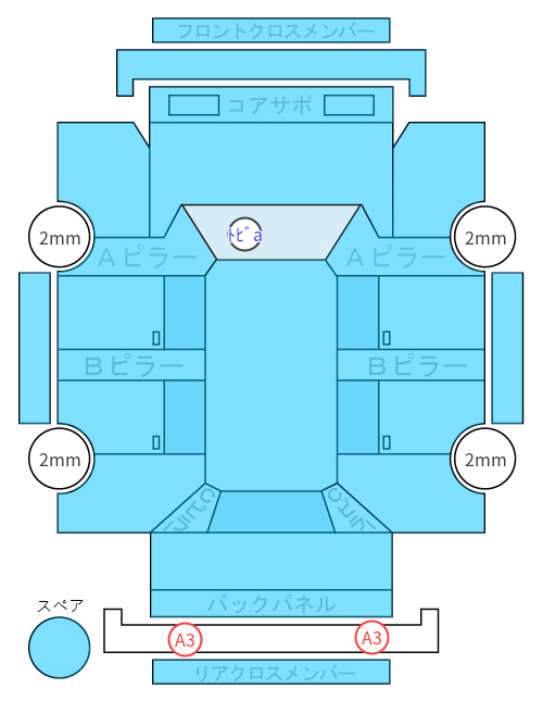 Body condition diagram (damage marks, Japanese labels)