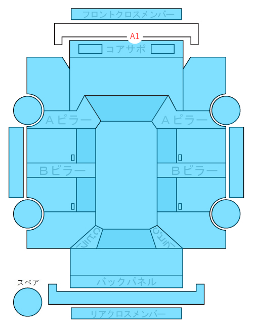 Body condition diagram (damage marks, Japanese labels)