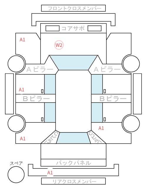 Body condition diagram (damage marks, Japanese labels)