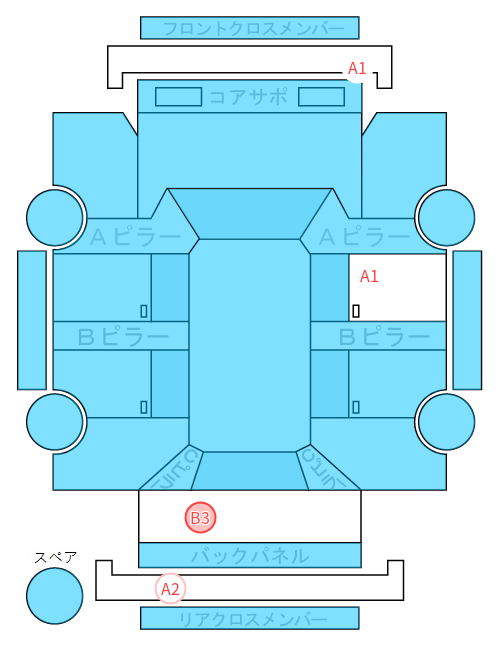 Body condition diagram (damage marks, Japanese labels)