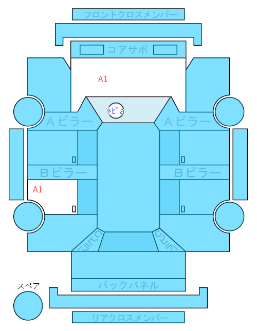 Body condition diagram (damage marks, Japanese labels)